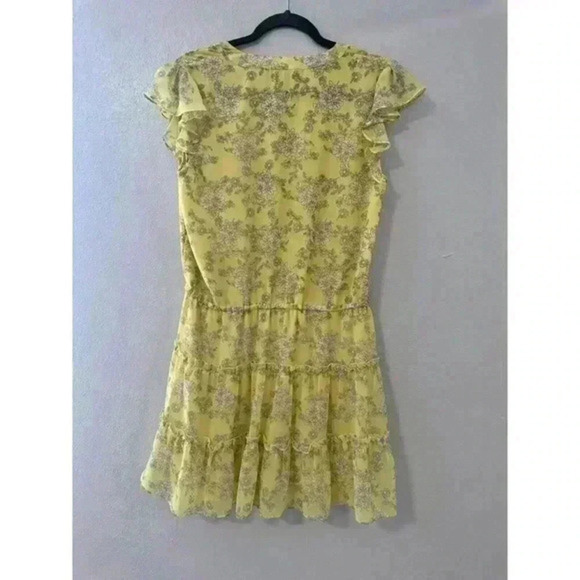 1. State‎ Women's Yellow Floral Print Sleeveless A-Line Tiered Mini Dress Size M - Picture 2 of 3